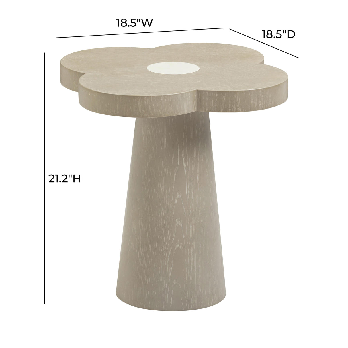 Allium Washed Ash Side Table by TOV Furniture at Eve Furniture