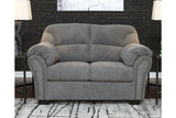 Allmaxx Pewter Fabric Loveseat by Ashley at Eve Furniture