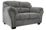 Allmaxx Pewter Fabric Loveseat by Ashley at Eve Furniture