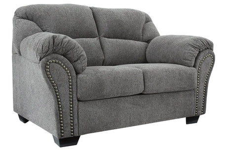 Allmaxx Pewter Fabric Loveseat by Ashley at Eve Furniture