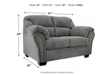 Allmaxx Pewter Fabric Loveseat by Ashley at Eve Furniture