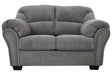 Allmaxx Pewter Fabric Loveseat by Ashley at Eve Furniture