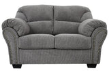 Allmaxx Pewter Fabric Loveseat by Ashley at Eve Furniture