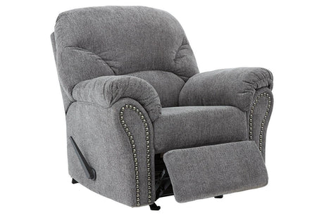 Allmaxx Pewter Fabric Recliner by Ashley at Eve Furniture