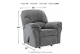Allmaxx Pewter Fabric Recliner by Ashley at Eve Furniture