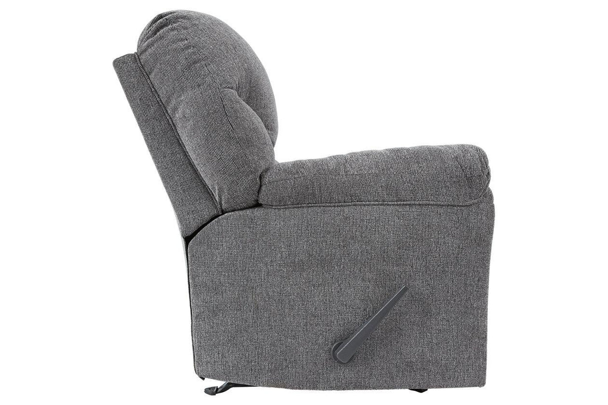 Allmaxx Pewter Fabric Recliner by Ashley at Eve Furniture