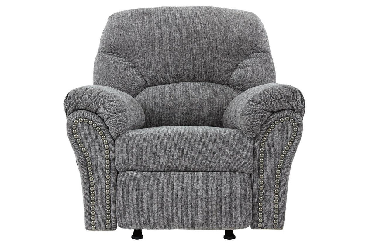 Allmaxx Pewter Fabric Recliner by Ashley at Eve Furniture