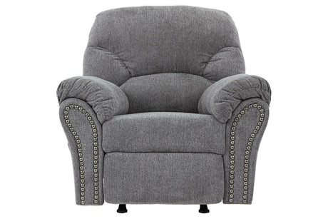 Allmaxx Pewter Fabric Recliner by Ashley at Eve Furniture