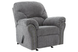 Allmaxx Pewter Fabric Recliner by Ashley at Eve Furniture