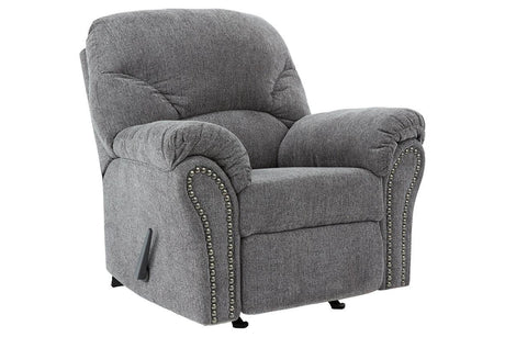 Allmaxx Pewter Fabric Recliner by Ashley at Eve Furniture