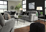 Allmaxx Pewter Fabric Sofa and Loveseat by Ashley at Eve Furniture