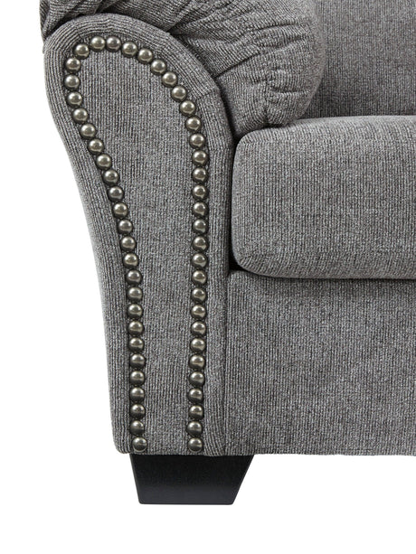 Allmaxx Pewter Fabric Sofa and Loveseat by Ashley at Eve Furniture
