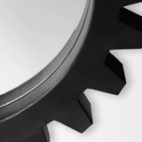 Alloy Cog Round Black Metal Frame Mirror by Mercana at Eve Furniture