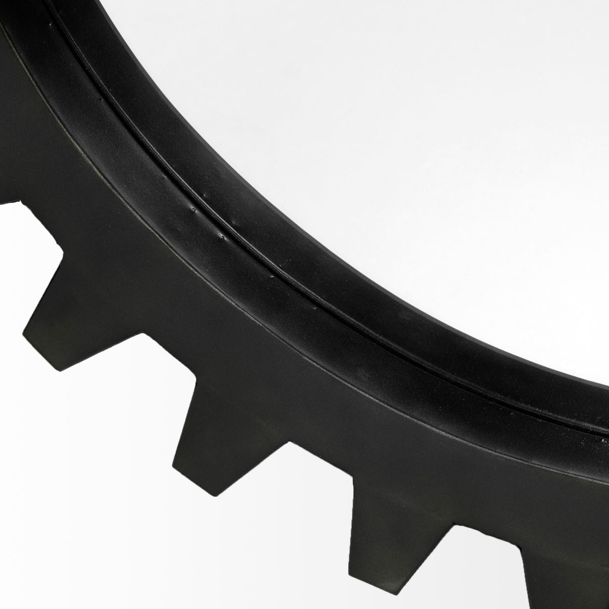 Alloy Cog Round Black Metal Frame Mirror by Mercana at Eve Furniture