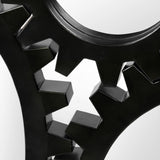 Alloy Cog Round Black Metal Frame Mirror by Mercana at Eve Furniture