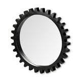 Alloy Cog Round Black Metal Frame Mirror by Mercana at Eve Furniture