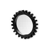 Alloy Cog Round Black Metal Frame Mirror by Mercana at Eve Furniture