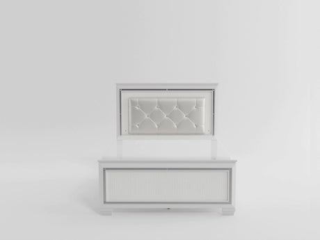 Allura Black California King LED Upholstered Panel Bed by Homelegance at Eve Furniture
