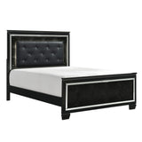Allura Black California King LED Upholstered Panel Bed by Homelegance at Eve Furniture