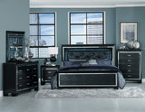 Allura Black California King LED Upholstered Panel Bed by Homelegance at Eve Furniture