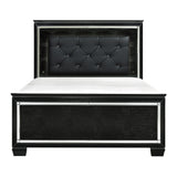 Allura Black California King LED Upholstered Panel Bed by Homelegance at Eve Furniture
