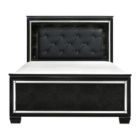Allura Black California King LED Upholstered Panel Bed by Homelegance at Eve Furniture