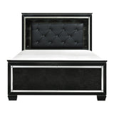 Allura Black King LED Upholstered Panel Bed by Homelegance at Eve Furniture