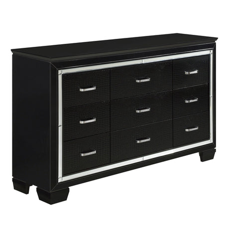 Allura Black LED Upholstered Panel Bedroom Set by Homelegance at Eve Furniture