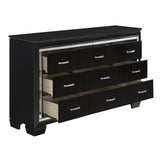 Allura Black LED Upholstered Panel Bedroom Set by Homelegance at Eve Furniture