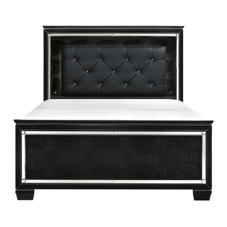 Allura Black LED Upholstered Panel Bedroom Set by Homelegance at Eve Furniture