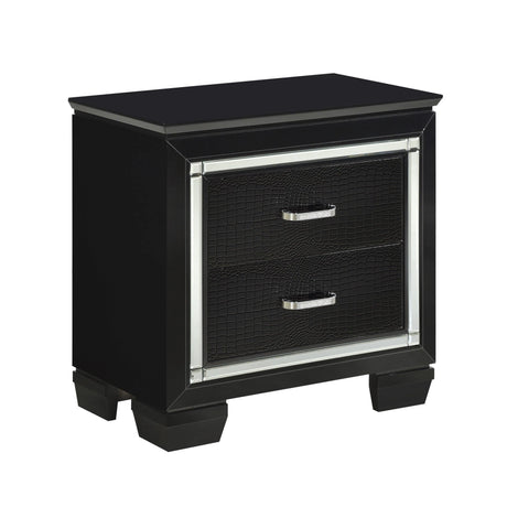 Allura Black LED Upholstered Panel Bedroom Set by Homelegance at Eve Furniture