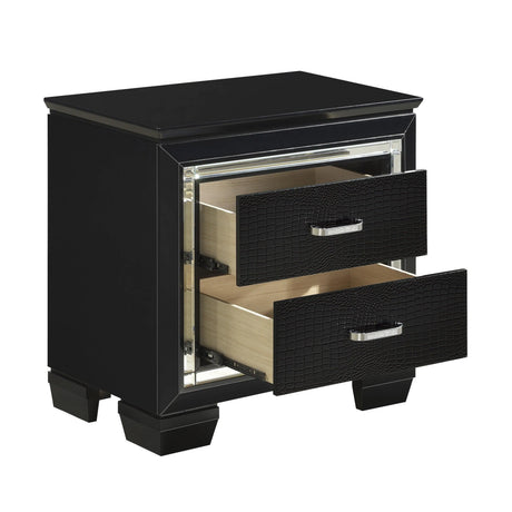 Allura Black LED Upholstered Panel Bedroom Set by Homelegance at Eve Furniture