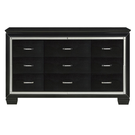 Allura Black LED Upholstered Panel Bedroom Set by Homelegance at Eve Furniture