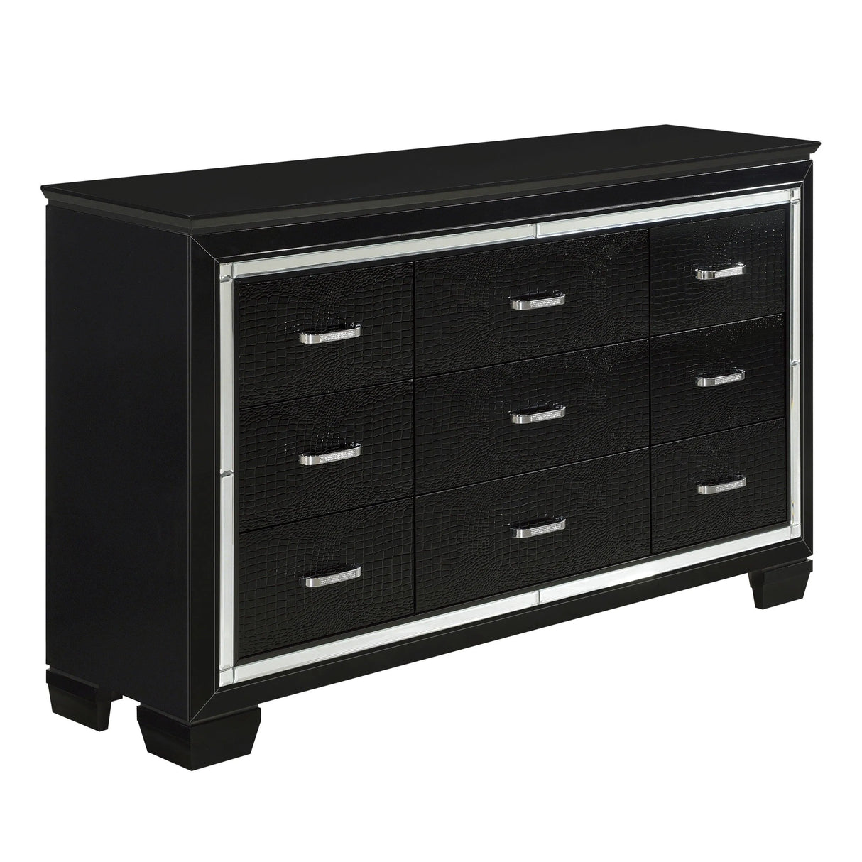 Allura Black LED Upholstered Panel Bedroom Set by Homelegance at Eve Furniture