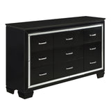 Allura Black LED Upholstered Panel Bedroom Set by Homelegance at Eve Furniture