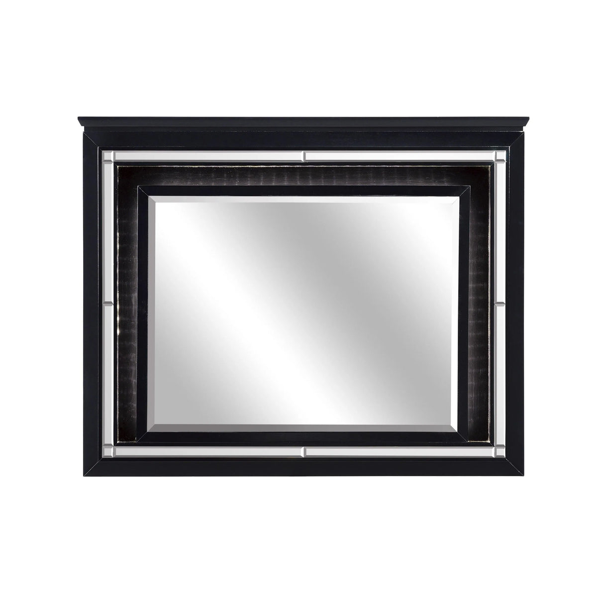 Allura Black LED Upholstered Panel Bedroom Set by Homelegance at Eve Furniture