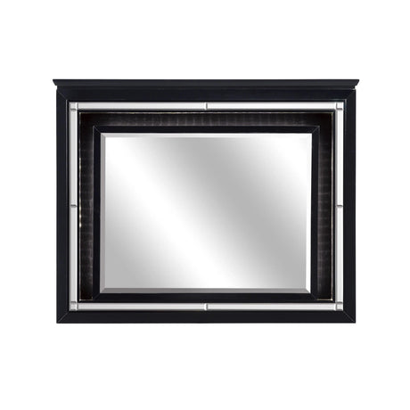 Allura Black LED Upholstered Panel Bedroom Set by Homelegance at Eve Furniture