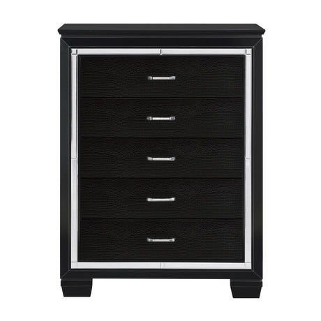 Allura Black LED Upholstered Panel Bedroom Set by Homelegance at Eve Furniture