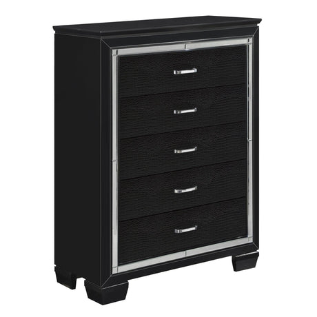 Allura Black LED Upholstered Panel Bedroom Set by Homelegance at Eve Furniture