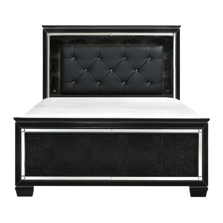 Allura Black Queen LED Upholstered Panel Bed by Homelegance at Eve Furniture