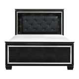 Allura Black Queen LED Upholstered Panel Bed by Homelegance at Eve Furniture