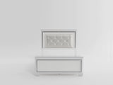 Allura Silver California King LED Upholstered Panel Bed by Homelegance at Eve Furniture