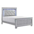 Allura Silver King LED Upholstered Panel Bed by Homelegance at Eve Furniture