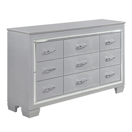 Allura Silver LED Upholstered Panel Bedroom Set by Homelegance at Eve Furniture