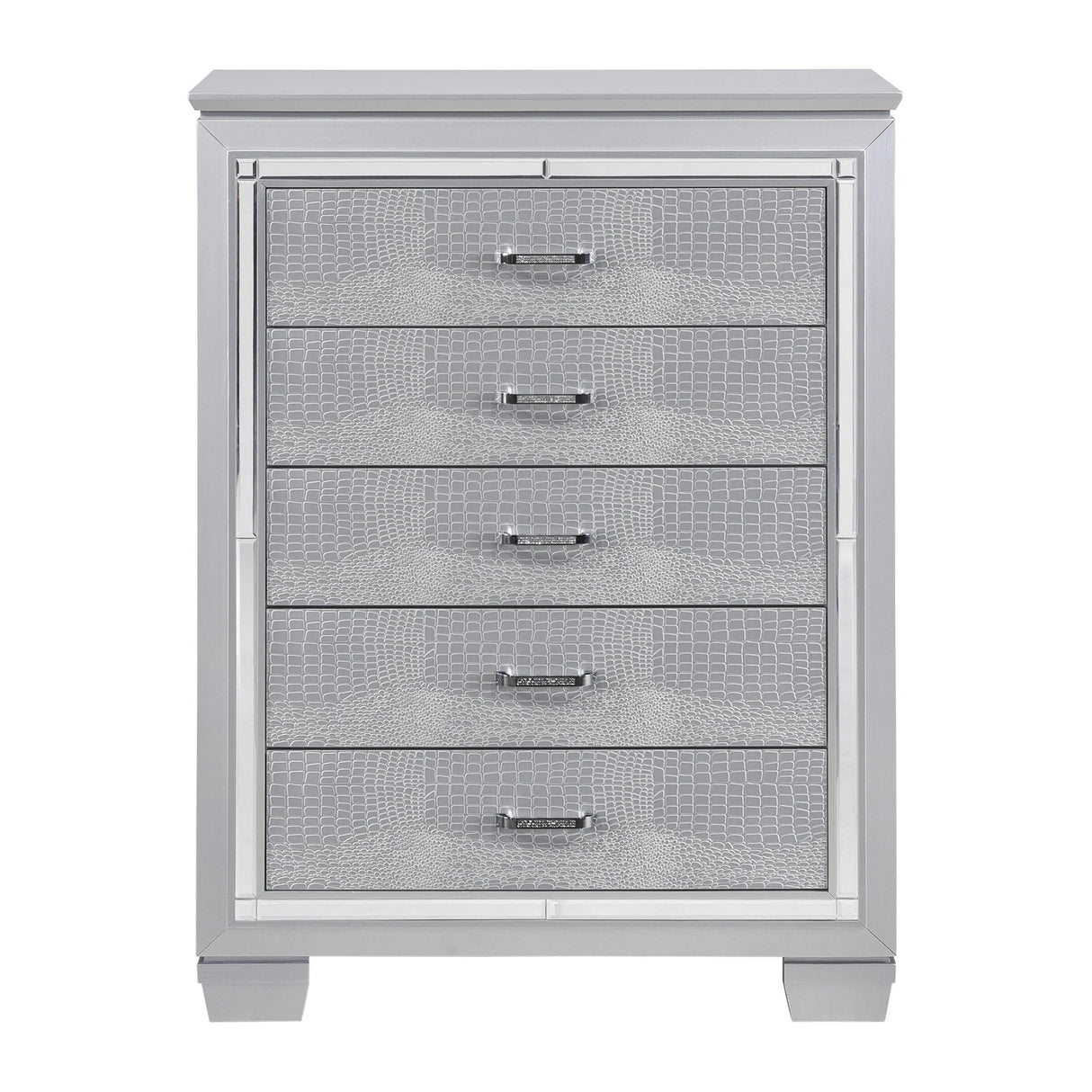 Allura Silver LED Upholstered Panel Bedroom Set by Homelegance at Eve Furniture