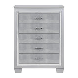 Allura Silver LED Upholstered Panel Bedroom Set by Homelegance at Eve Furniture