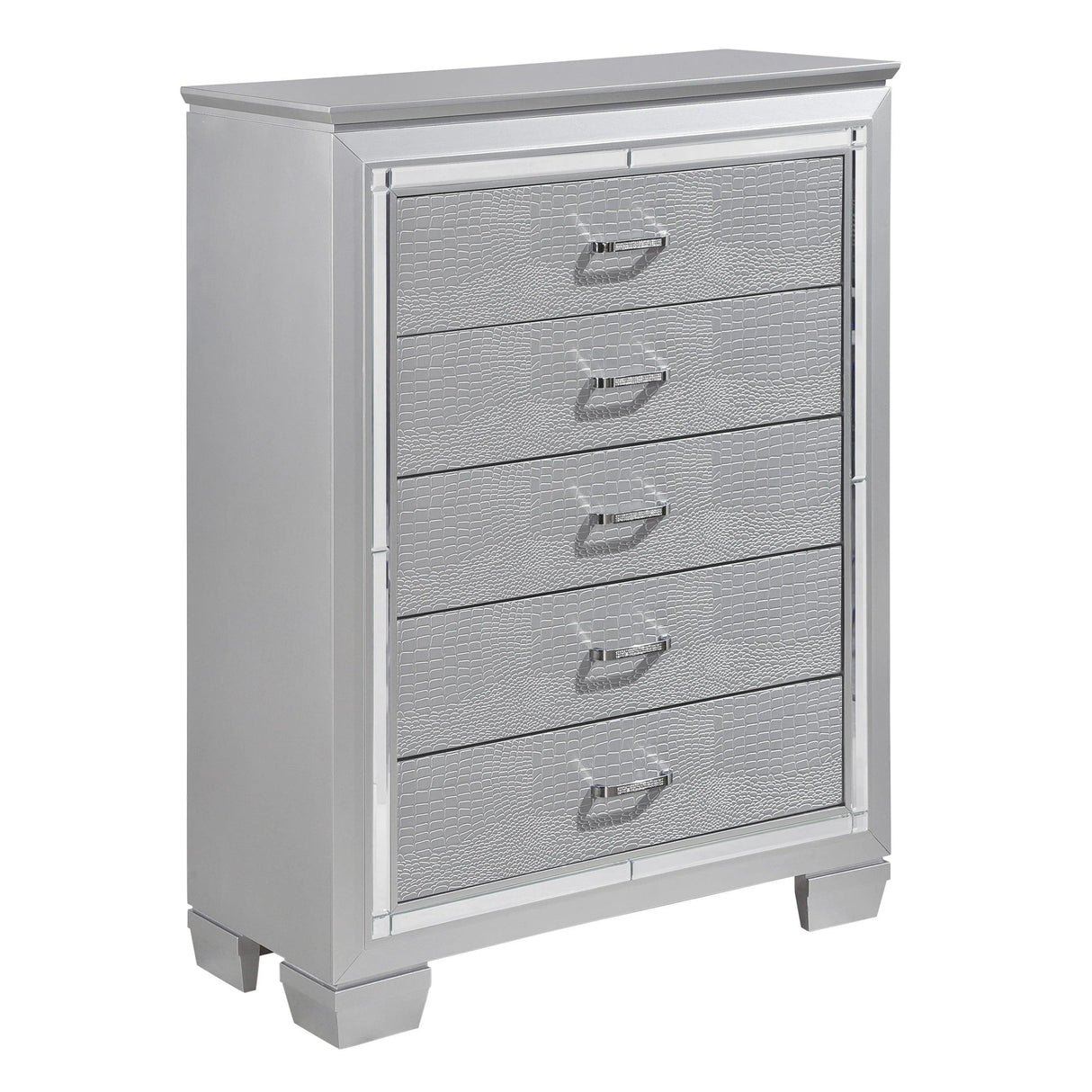 Allura Silver LED Upholstered Panel Bedroom Set by Homelegance at Eve Furniture