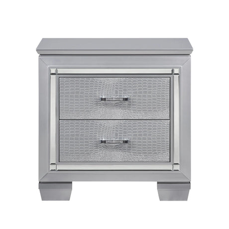 Allura Silver LED Upholstered Panel Bedroom Set by Homelegance at Eve Furniture