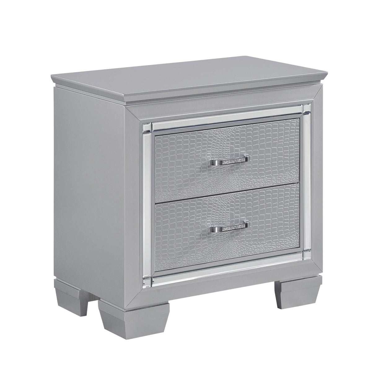 Allura Silver LED Upholstered Panel Bedroom Set by Homelegance at Eve Furniture