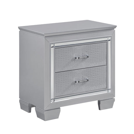 Allura Silver LED Upholstered Panel Bedroom Set by Homelegance at Eve Furniture